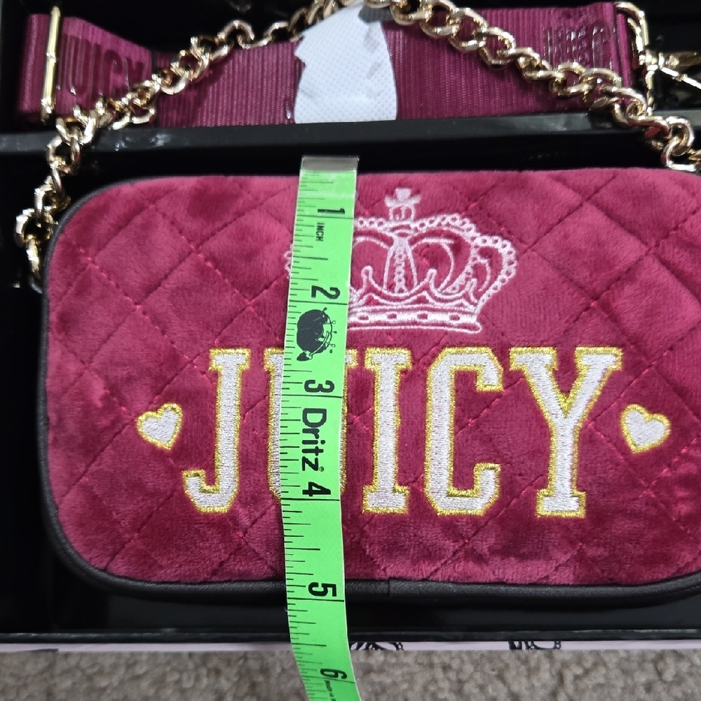 Juicy Couture Burgundy Quilted Bag with Gold Accents - Picture 13 of 13